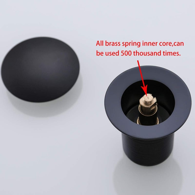 RANDOM Black Bathroom Sink Drain Stopper Without Overflow Pop Up Drain for Assembly Vessel Sink Solid Brass 83001MB. - Image 4